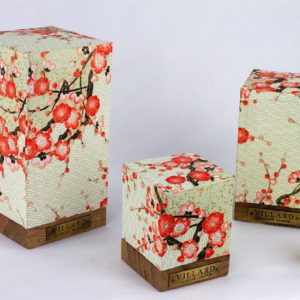 Les trois lanternes «Le P'tit Villard» : photophores à bougie LED, par l'Atelier Villard.